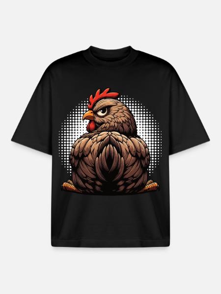Kyllinger Kylling Kyllingeelsker Hane Kylling Ejer - Stanley/Stella unisex boxy heavyweight T-shirt økologisk - sort