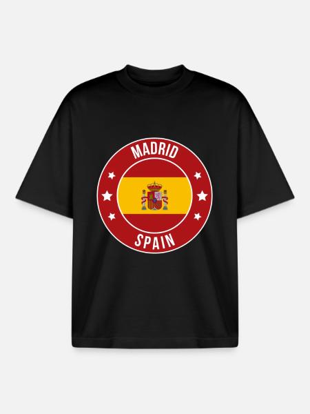 Madrid-Spanien-Rundenabzeichen - Boxy Heavyweight Unisex Organic T-Shirt von Stanley/Stella - Schwarz