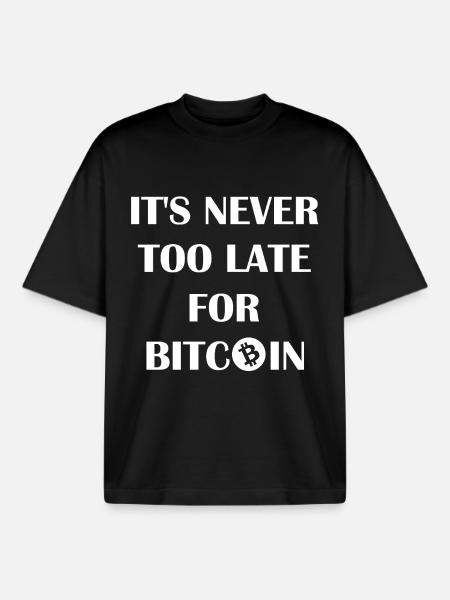 Nie zu spät für Bitcoin - Boxy Heavyweight Unisex Organic T-Shirt von Stanley/Stella - Schwarz
