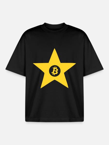 Bitcoin Star Goldstar - T-shirt unisexe boxy épais biologique Stanley/Stella - noir