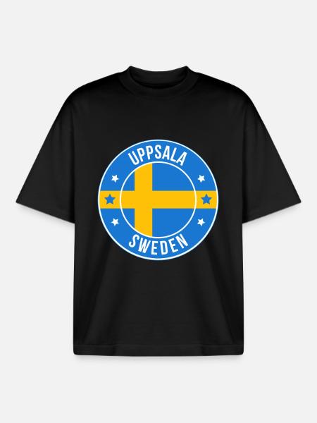 Uppsala Schweden-Wappen - Boxy Heavyweight Unisex Organic T-Shirt von Stanley/Stella - Schwarz