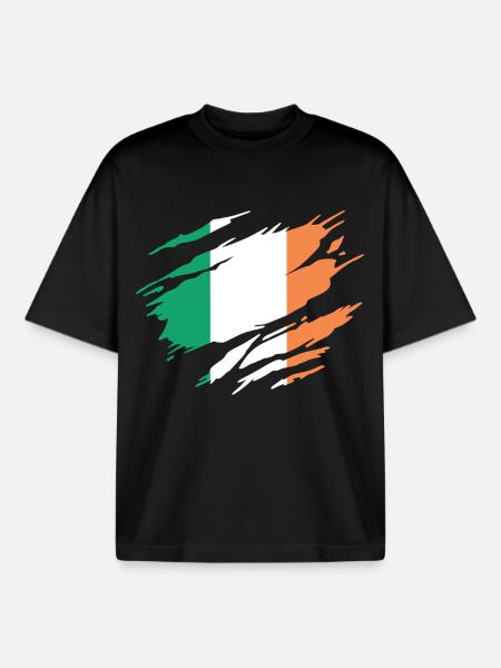 Irland-Irische Flagge - Boxy Heavyweight Unisex Organic T-Shirt von Stanley/Stella - Schwarz