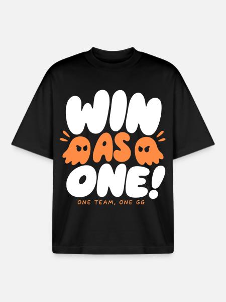 Win as One Gaming Team - Boxy Heavyweight Unisex Organic T-Shirt by Stanley/Stella - black