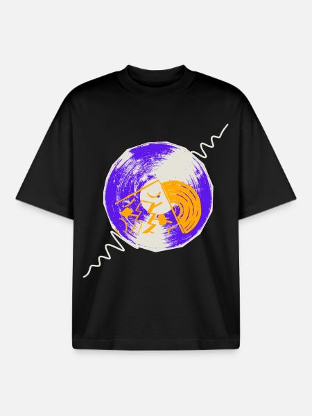 Vinyles - T-shirt unisexe boxy épais biologique Stanley/Stella - noir