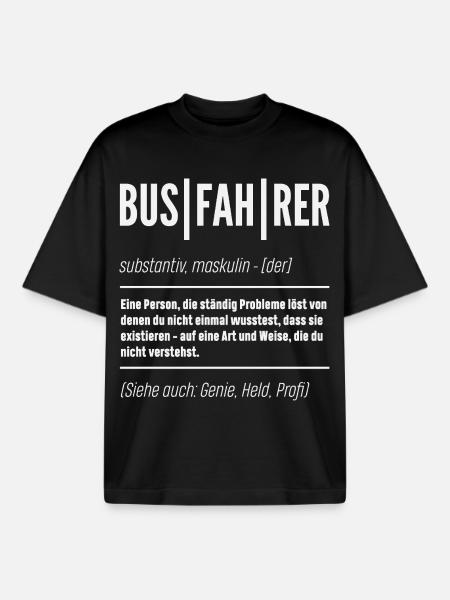 Busfahrer Definition Genie Held - Boxy Heavyweight Unisex Organic T-Shirt von Stanley/Stella - Schwarz