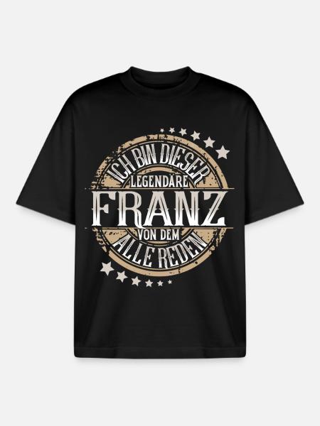 Franz - Boxy Heavyweight Unisex Organic T-Shirt von Stanley/Stella - Schwarz