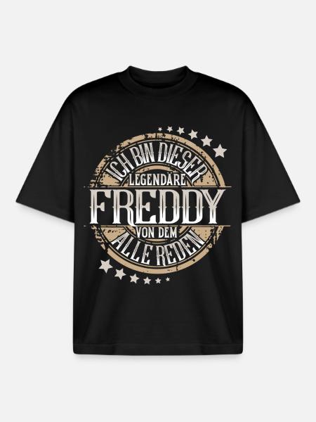 Freddy - Boxy Heavyweight Unisex Organic T-Shirt von Stanley/Stella - Schwarz