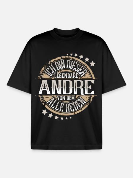 Andre - Boxy Heavyweight Unisex Organic T-Shirt von Stanley/Stella - Schwarz