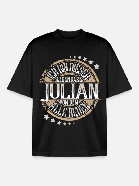 Julian - Boxy Heavyweight Unisex Organic T-Shirt von Stanley/Stella - Schwarz