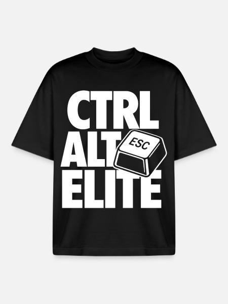 Ctrl Alt Elite Programmer - T-shirt unisexe boxy épais biologique Stanley/Stella - noir