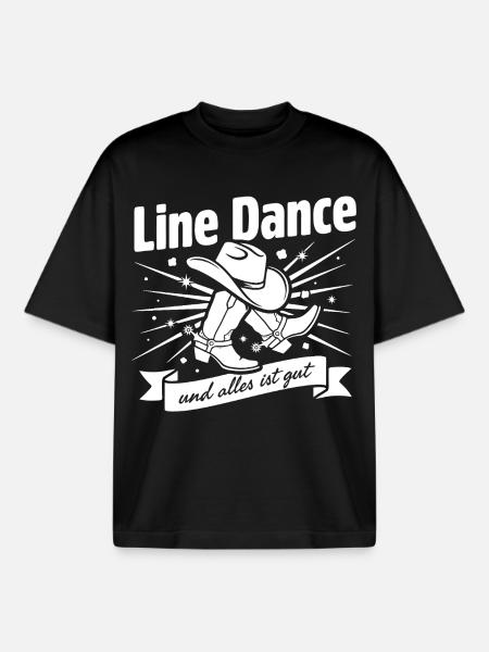 Line Dance Cowboy Boots - Boxy Heavyweight Unisex Organic T-Shirt von Stanley/Stella - Schwarz