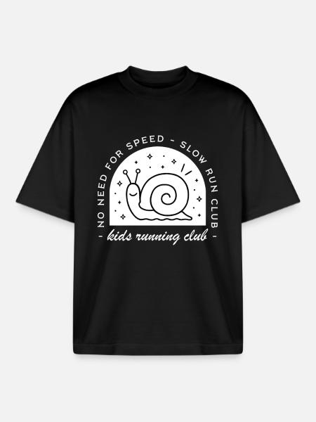 Kids run club children running group - Boxy Heavyweight Unisex Organic T-Shirt by Stanley/Stella - black
