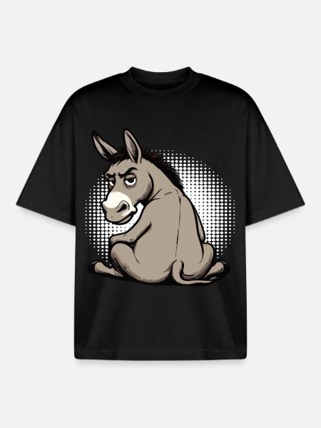 Esel Eselchen Eselhalter Muli Langohresel Muli - Boxy Heavyweight Unisex Organic T-Shirt von Stanley/Stella - Schwarz