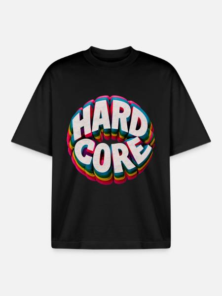 Hardcore Rainbow - Boxy Heavyweight Unisex Organic T-Shirt by Stanley/Stella - black