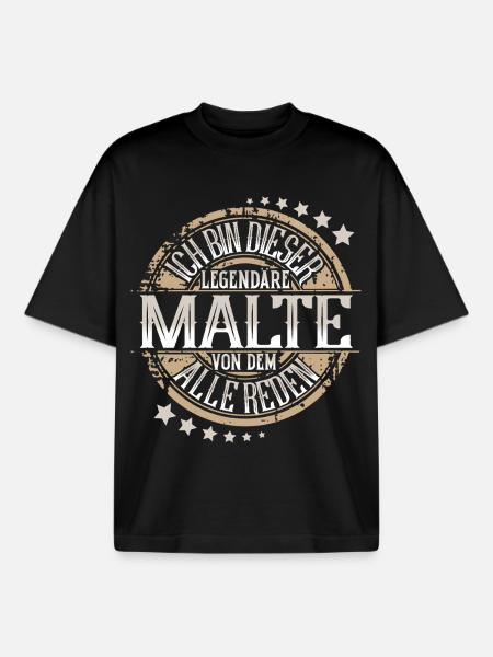 Malte - Boxy Heavyweight Unisex Organic T-Shirt von Stanley/Stella - Schwarz
