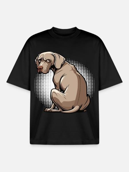 Propriétaire de Weimaraner Passionné de Weimaraner - T-shirt unisexe boxy épais biologique Stanley/Stella - noir