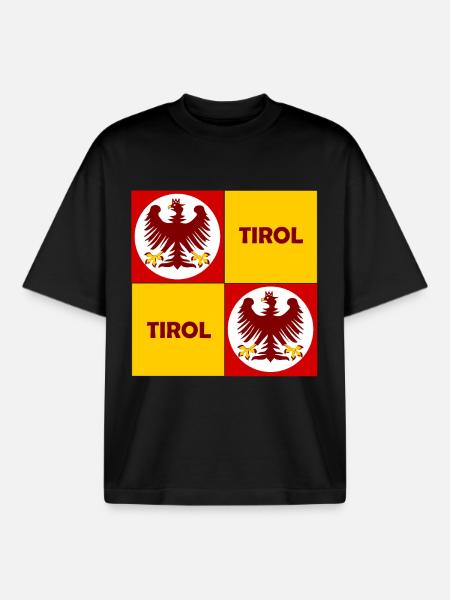 Tirol Quadrat Emblem Muster - Boxy Heavyweight Unisex Organic T-Shirt von Stanley/Stella - Schwarz