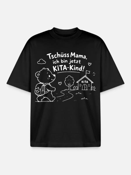 KiTaAbschied: KleinerBär geht zur KiTa - Boxy Heavyweight Unisex Organic T-Shirt von Stanley/Stella - Schwarz