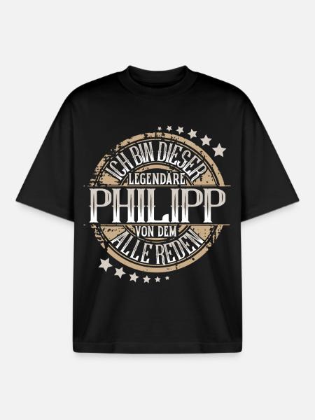 Philipp - Boxy Heavyweight Unisex Organic T-Shirt von Stanley/Stella - Schwarz