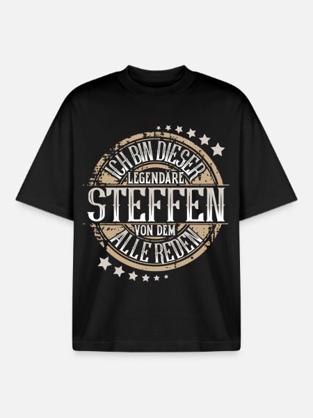 Steffen - Boxy Heavyweight Unisex Organic T-Shirt von Stanley/Stella - Schwarz