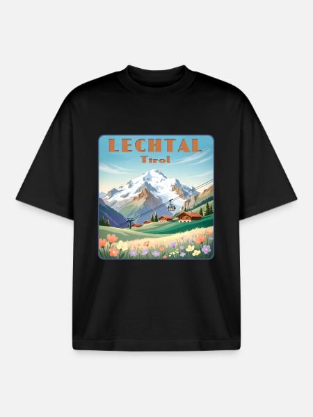 Lech Valley - Boxy Heavyweight Unisex Organic T-Shirt by Stanley/Stella - black