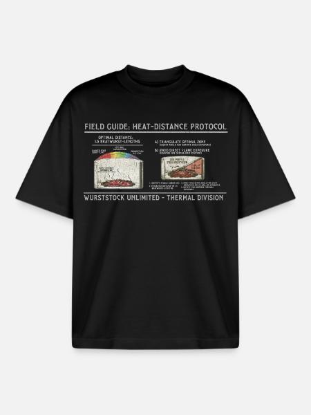 Sausage Heat Distance Protocol - Boxy Heavyweight Unisex Organic T-Shirt by Stanley/Stella - black