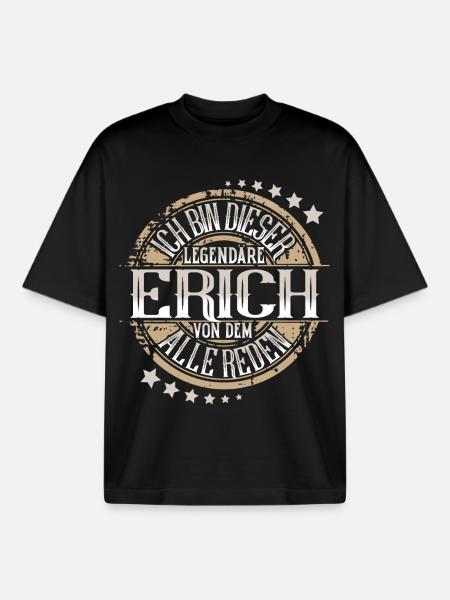 Erich - Boxy Heavyweight Unisex Organic T-Shirt von Stanley/Stella - Schwarz