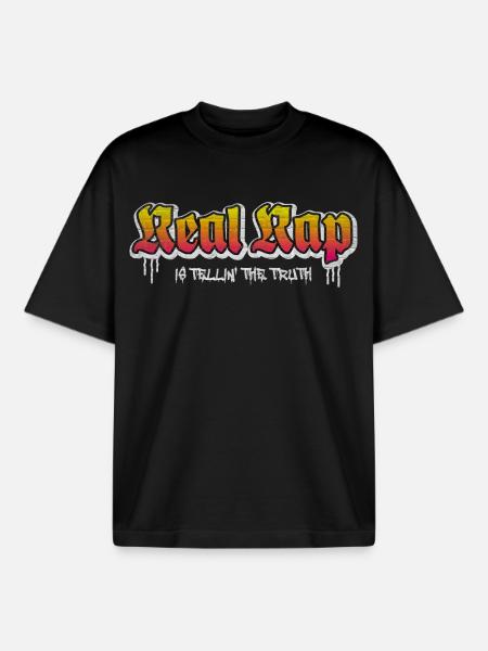 Real Rap - Boxy Heavyweight Unisex Organic T-Shirt von Stanley/Stella - Schwarz