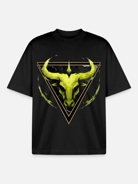 Stier-Erdzeichen – Tierkreis von Kék-Ina - Boxy Heavyweight Unisex Organic T-Shirt von Stanley/Stella - Schwarz