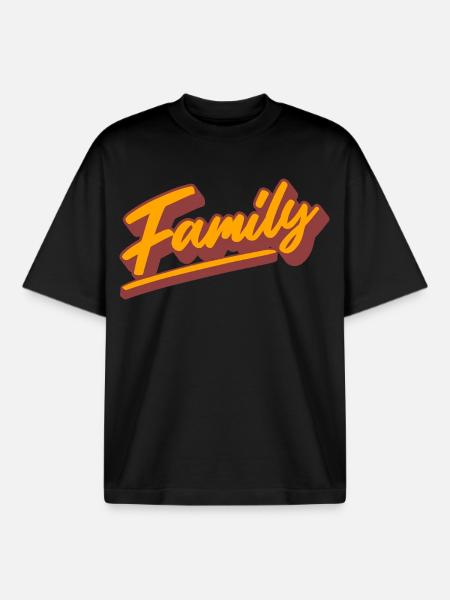 Family - Boxy Heavyweight Unisex Organic T-Shirt von Stanley/Stella - Schwarz