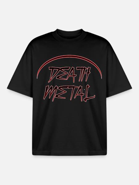 Death Metal Logo Font - Boxy Heavyweight Unisex Organic T-Shirt by Stanley/Stella - black