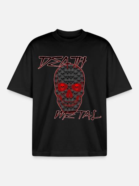 Death Metal rotes Schädel Design - Boxy Heavyweight Unisex Organic T-Shirt von Stanley/Stella - Schwarz