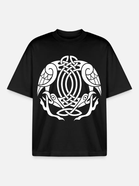Celtic Eagles (Weiß) - Boxy Heavyweight Unisex Organic T-Shirt von Stanley/Stella - Schwarz