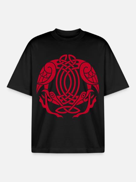 Celtic Eagles (Rot) - Boxy Heavyweight Unisex Organic T-Shirt von Stanley/Stella - Schwarz