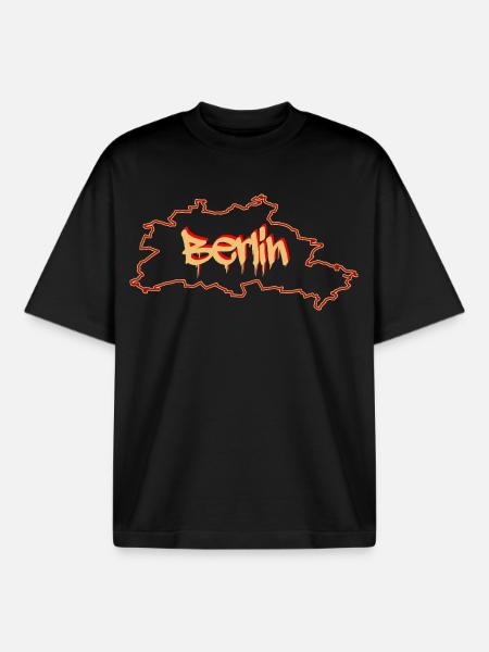 Berlin da city - Boxy Heavyweight Unisex Organic T-Shirt by Stanley/Stella - black