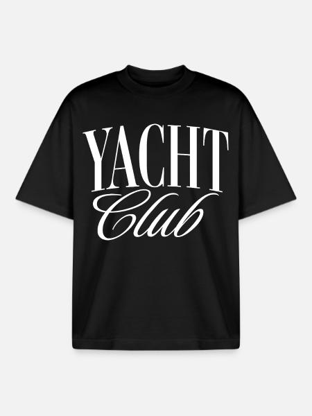 yacht club - Boxy Heavyweight Unisex Organic T-Shirt by Stanley/Stella - black