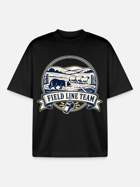 FIELD LINE TEAM Dog - Boxy Heavyweight Unisex Organic T-Shirt by Stanley/Stella - black