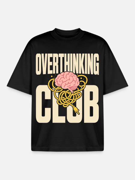 Overthinking Club mit Gedankenchaos - Boxy Heavyweight Unisex Organic T-Shirt von Stanley/Stella - Schwarz