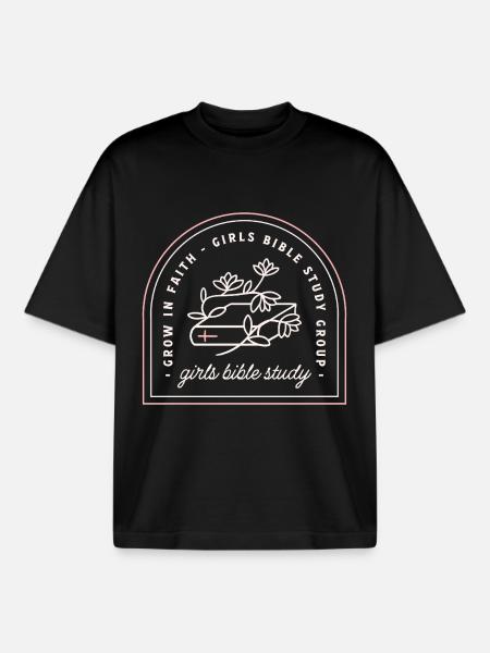 Girls bible study christian group - Boxy Heavyweight Unisex Organic T-Shirt by Stanley/Stella - black