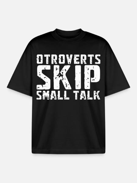 Otroverted Skippen Small Talk - Boxy Heavyweight Unisex Organic T-Shirt by Stanley/Stella - black
