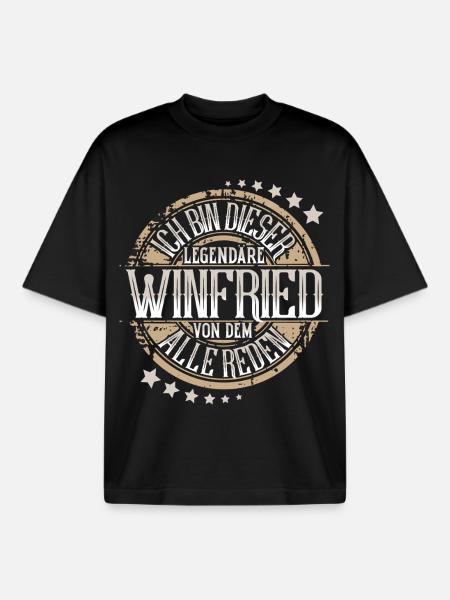 Winfried - Boxy Heavyweight Unisex Organic T-Shirt von Stanley/Stella - Schwarz