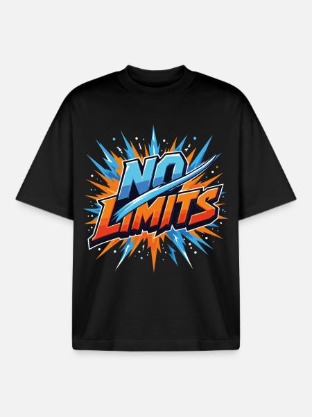 No Limits Dynamic Glow - Boxy Heavyweight Unisex Organic T-Shirt by Stanley/Stella - black