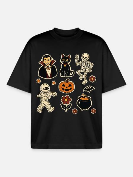 Midnight Mischief Halloween Set - Boxy Heavyweight Unisex Organic T-Shirt by Stanley/Stella - black