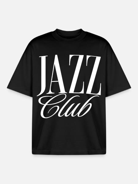 Jazz Club - Boxy Heavyweight Unisex Organic T-Shirt by Stanley/Stella - black