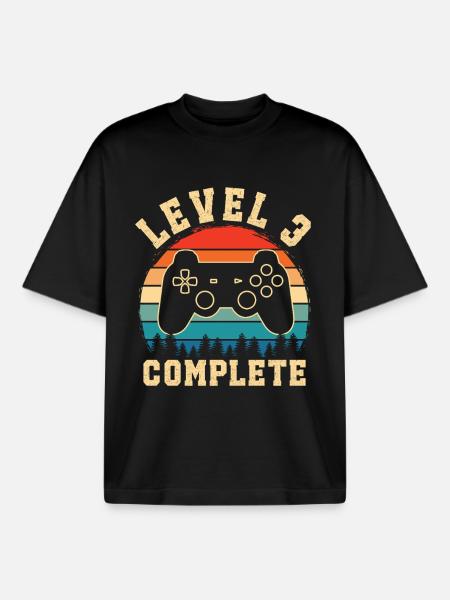 level 3 complete - Boxy Heavyweight Unisex Organic T-Shirt by Stanley/Stella - black