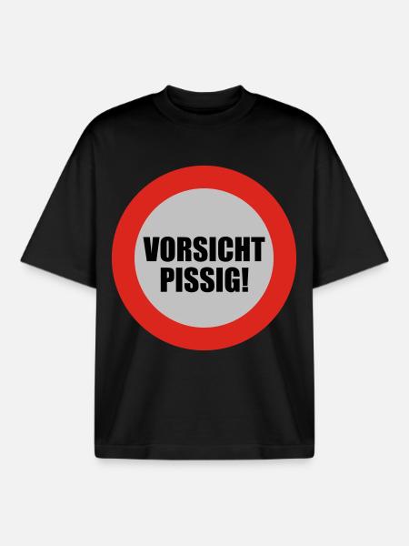 Vorsicht pissig - Boxy Heavyweight Unisex Organic T-Shirt von Stanley/Stella - Schwarz