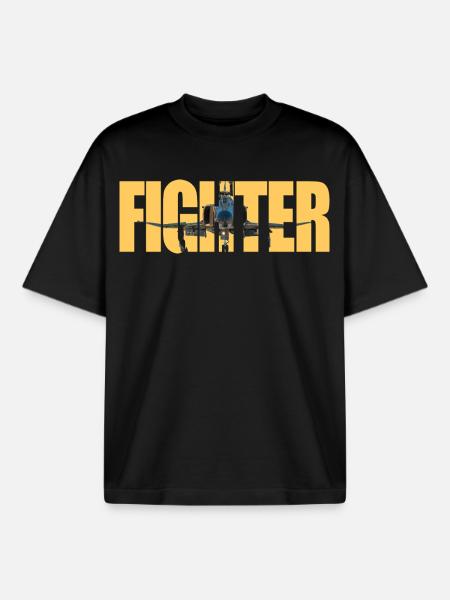 Fighter F-4 Phantom - Boxy Heavyweight Unisex Organic T-Shirt by Stanley/Stella - black