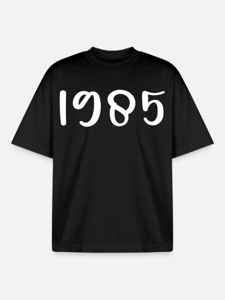 1985 Birthday 1985 - Boxy Heavyweight Unisex Organic T-Shirt by Stanley/Stella - black