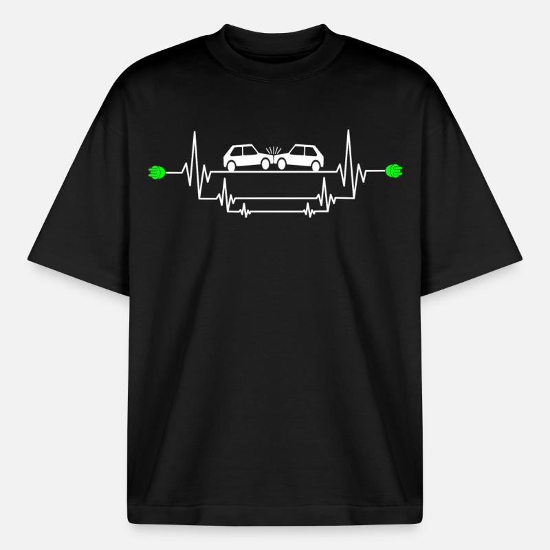 Gefährlicher E-Auto Unfall - Boxy Heavyweight Unisex Organic T-Shirt von Stanley/Stella - Schwarz