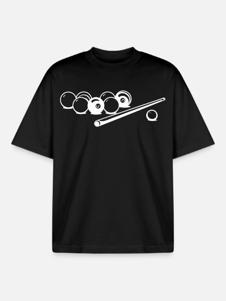 Billiard Balls Drawing - Boxy Heavyweight Unisex Organic T-Shirt by Stanley/Stella - black